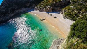 A panoramic view of Karaburun, Grama Bay in Albania