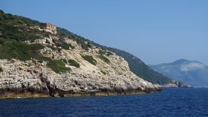 A panoramic view of Sazan Island, in Vlora, Albania