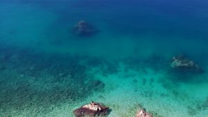 Panoramic view of a very crystal sea, Vlora.